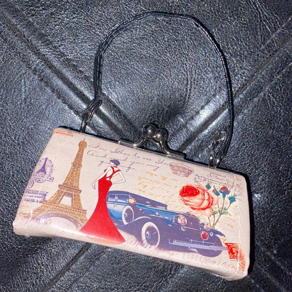 Souvenir Lipstick Case with Handle Mini Purse - Paris France